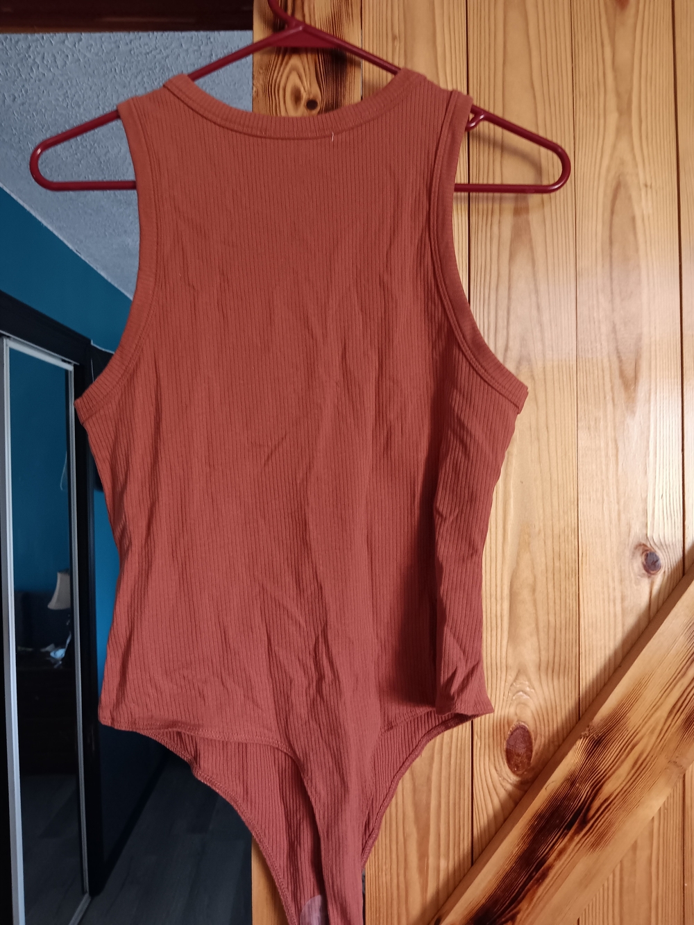Double Zero Rust Ribbed Tank Bodysuit - Picture 2 of 4